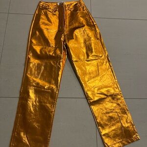 Shiny Gold Metallic Pants